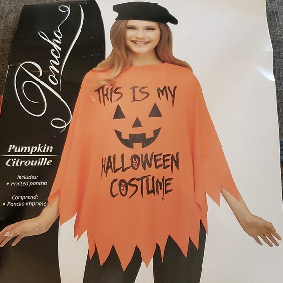 Fun World This is my Halloween Costume Jack-o-lantern Poncho Costume OSFM - Picture 1 of 8